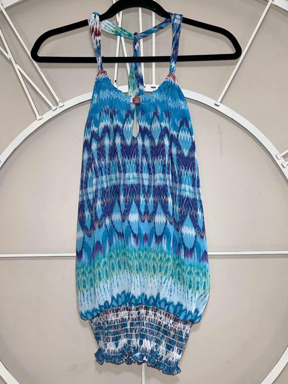 Kaya Di Koko Blue Mosaic Printed Tank Top